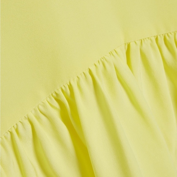 NWT CINQ A SEPT Silk Pastel Y2K Sleeveless Ruffle Hem V-Neck Babydoll Cami Top S - Picture 9 of 9